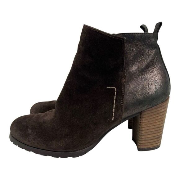 Paul Green Womens Size UK 6 US 8.5 Rockin Brown Suede Leather Zipper Ankle Boot - Picture 3 of 8